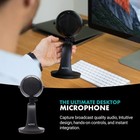 Webmic Usb Microphone With Desktop Stand In Black- Cardioid Condenser Computer