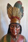 Genuine Antique Cigar Store Indian Statue - Mahogany