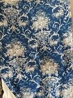 Antique 19th Century French Prussian Blue   Gray Floral Urn Cotton Fabric  