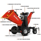 Mechmaxx Kohler 429cc 14hp Gas Powered 4-wheel Towed 6   Wood Chipper  B150 Red