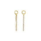Pure Collection By Ross-simons Diamond Bar Hoop Charms In 14kt Yellow Gold