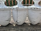 Vintage Wood Finial Newel Post Topper Chip White Paint Architectural Salvage 12p
