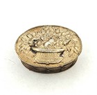 Solid Silver Italian Oval Pillbox Repousse Floral Design Vintage Snuff Box