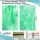 12 Sheets Opaque Stained Glass Bulk Variety Pack  4 X 6 Inch Mosaic Glass Til   