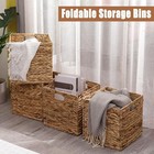 Wicker Storage Basket Hyacinth Woven Basket Wicker Storage Cubes  Set Of 2