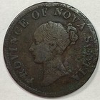1840 Nova Scotia Half Penny Token Fine F Coin  Corrosion  20048