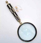 8  Brass Magnifying Glass - Antique Finish Hand Held Magnifier - Vintage Style