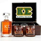 Kappa Sigma - Fraternity Decanter And 2 Glasses In Wood Box Set