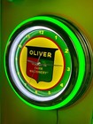 Oliver Farm Tractor Garage Man Cave Store Green Neon Style Retro Led Clock Sign