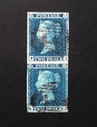 Queen Victoria Gb 2d Blue Pair Sg 14 Used 4 Margins Good Quality Stamp Vf