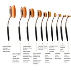 Ohuhu 10 Pcs Oval Makeup Brush Set  Foundation Cream Powder Cosmetic Brushes Kit