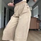 Vintage 1940s Side Button Brown Cotton Capri Pants