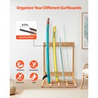 Uimoso Vertical Wooden Surfboard Rack With 4 Tiers For Storage And Display