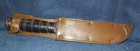 Vintage Us Camillus Fighting Combat Knife   Leather Scabbard   7 Blade