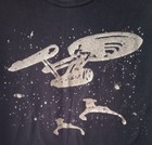 Rare Vintage Black silver Star Trek Tee  Enterprise Vs Klingon Ships
