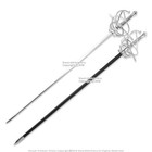Medieval Renaissance Costume Rapier Fencing Sword With Wire Wrapped Swept Hilt