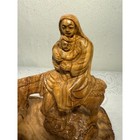 Vintage Hand Carved Olive Wood Holy Family Flight To Egypt Sculpture holy Land