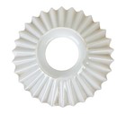 Antique Victorian White Milk Glass Ruffled Petticoat Oil Lamp Shade 9  Diameter