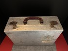 Vintage Metal Chicago Roller Skate Case Trunk  by L  O  M  Mfg  Co  Chicago 
