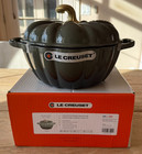 Le Creuset Enameled Cast Iron Pumpkin Cocotte 4 Qt Thyme Green Gold Knob New