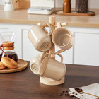 16 Oz  Brown Stoneware Mugs  set Of 4  Coffee Mugs With Handle Tea Cups Drinkwar