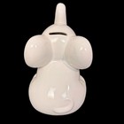 Ceramic Elephant 9  Piggy Bank White Glossy Trunk Up Decorative Coin Bank