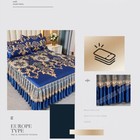 3 Pcs Set Luxury Floral Satin Bedspread Bed Skirt Washable Bedsheets Pillowcases