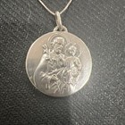Blessed Virgin Mary St joseph Baby Jesus Silver Medal France Virgo Immaculata