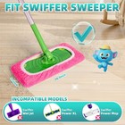 6 Pack Reusable Mop Pads Compatible With Swiffer Sweeper Mop  Green  Pink 
