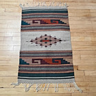 Vintage Small Artisan Native American Style Rug 39 x 23  Earth Tones