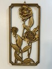 Vintage - Syroco Wood Flower Wall Art 6 x12  - Mid Century Retro 60 s Home Decor