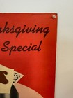 Vintage Ice Cream Advertising Sign Thanksgiving Turkey Center Brick Frozen Gold