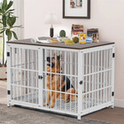 Xxl Dog Crate Furniture Table Heavy Duty Iron Tube Kennel Cage W Easy Clean Tray