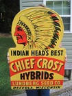 Chief Crost Hybrids Osceola  Wisconsin Feed   Seed Embossed Advertising Sign