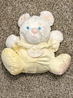 Vtg Fisher Price Puffalump Plush White Yellow Bear Mouse Rattle Toy Lovey