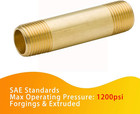 Brass Pipe Fitting Long Nipple  1 8  Npt Male X 1 8  Npt Male Extender Straight