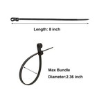 100pcs Plastic Cable Ties With Screw Holes 8 Inch Self Locking Black