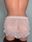 New Shimmer Sheer Shiny Bikini Panties Xl 8 See Thru White Ruffled Edge Babydoll