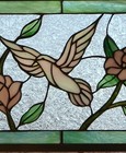 Stained Glass Window Hanging Panel  30 1 2 X 14 1 4  Incl Hooks
