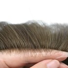 Mens Toupee Hair Replacement Invisible Ultra Thin Skin V-loop Hair Piece System