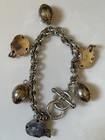 Vintage Silver Plated Football Charm Bracelet By Best Jewelry Co  Helmets Balls