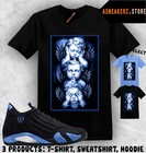 Shirt Match Aj 14 Black University Blue 2026 Sneaker Matching No Evil T-shirt