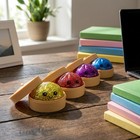 2pcs Steamed Bun Squishy Toy Set With Steamer Basket  Stress Relief Fidget Toys