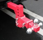 3 Way Tri Ball Adjustable 2  Solid Receiver Raise Drop Vertical Triple Tow Hitch