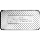10 Oz  Silvertowne Silver Bar - American Flag Design - 999 Fine