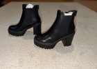 New Women s Black Chunky Platform Chelsea Boots Size 9