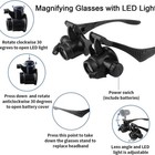 Double Eye Jewelry Watch Hands-free Magnifier Loupe Glass With Led Light 8 Lens