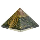 Orgone Pyramid Green Aventurine Gemstones With Reiki Chakra Symbols For Healing