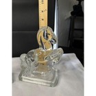 Vintage L e  Smith Glass Rearing Horse Bookends Pair Clear 1940s Art Deco