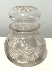 Antique Cut Crystal Clear Glass American Brilliant Storage Jar Vanity Or Kitchen